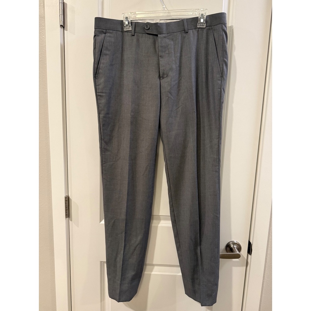 Giorgio Fiorelli Mens Grey Flat Front Dress Pants Slacks G45001 Size 34x31